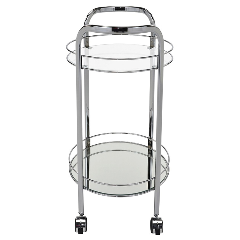 2 Tier Bar Cart in Chrome and Glass