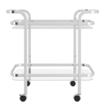 2 Tier Chrome Metal Trolley with an Edgy Twist
