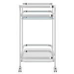 2 Tier Chrome Metal Trolley with an Edgy Twist