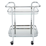 2 Tier Chrome Metal Trolley with an Edgy Twist