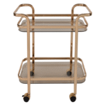 2 Tier Gold Metal Trolley with an Edgy Twist