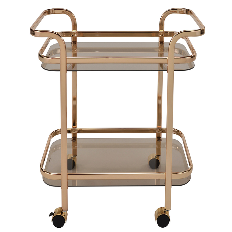2 Tier Gold Metal Trolley with an Edgy Twist
