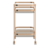 2 Tier Gold Metal Trolley with an Edgy Twist