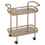 2 Tier Gold Metal Trolley with an Edgy Twist