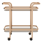 2 Tier Gold Metal Trolley with an Edgy Twist