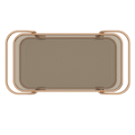 2 Tier Gold Metal Trolley with an Edgy Twist