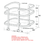 2 Tier Gold Metal Trolley with an Edgy Twist