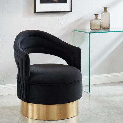 Accent Chair Black & Gold