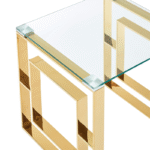 Coffee Table in Polished Gold and Glass