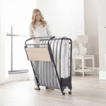 Folding Bed with Airflow Fibre Mattress in Two Sizes Made in UK