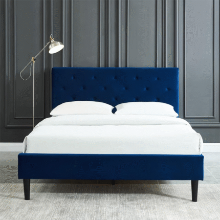 Modern Style Queen Bed in Blue No Box Required