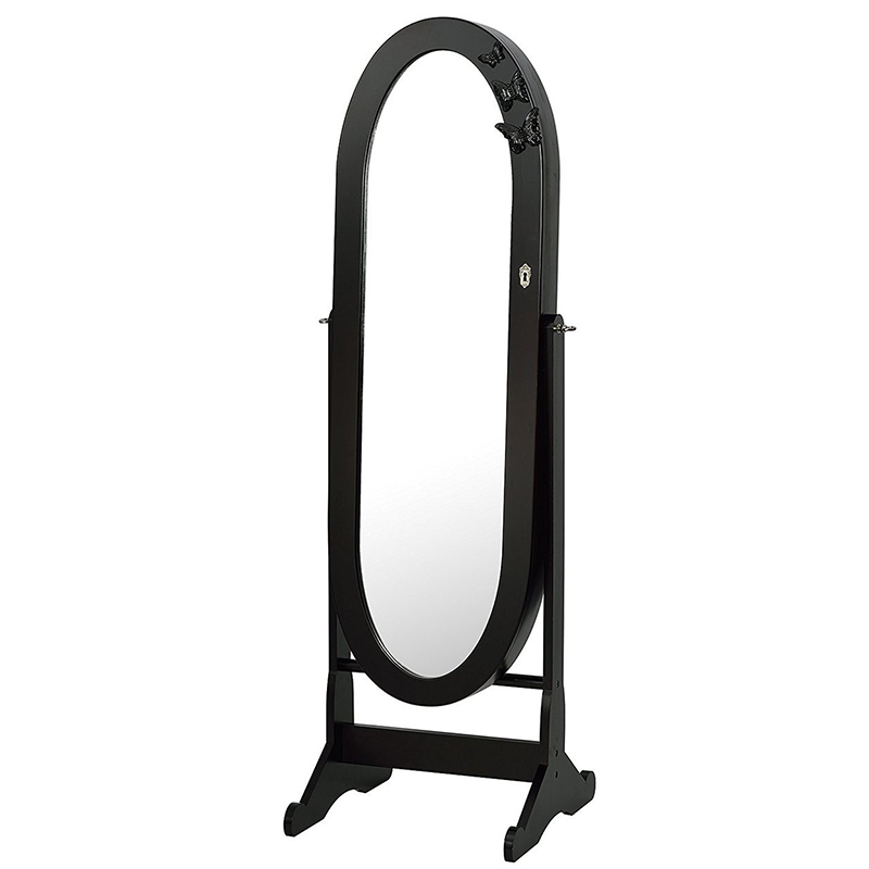 Oval-Shape-Mirrored-Jewelry-Cabinet-Armoire-Stand Oval Shape Mirrored Jewelry Cabinet Armoire Stand