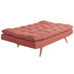 Overly Plush Seating Convertible Sofa in Red on Special Price