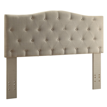 Queen/Double Headboard in Natural Linen with Button Tufting Very Classy