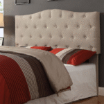 Queen/Double Headboard in Natural Linen with Button Tufting Very Classy