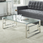 Silver Coffee Table in Polished Silver and Glass Yours Sophistication