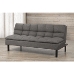 Sofa Bed Extra Plush Top, Tufted Cushion Made In Canada (Charcoal)