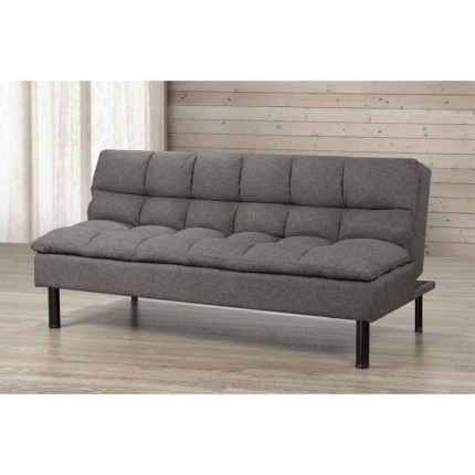 Sofa Bed Extra Plush Top, Tufted Cushion Made In Canada (Charcoal)