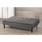 Sofa Bed Extra Plush Top, Tufted Cushion Made In Canada (Charcoal)