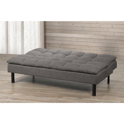 Sofa Bed Extra Plush Top, Tufted Cushion Made In Canada (Charcoal)