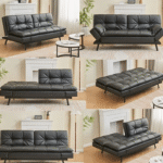 Sofa Bed Split Back Seat With Memory Foam Cushion Adjustabl Armrest Positions